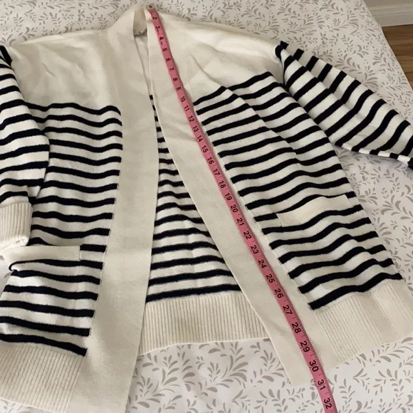 Loft Striped Open Pocket Cardigan whisper white - Picture 8 of 8